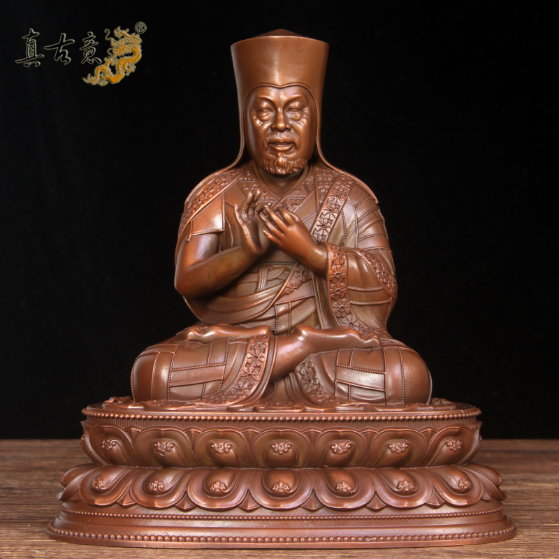 真古意 紫铜阿西堪布上师像摆件藏传家居客厅摆放工艺品上师铜像