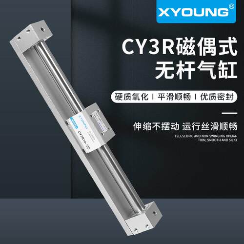 XYOUNG气动磁偶式无杆气缸CY1R20-500磁耦合无杆气缸CY3RG20-600