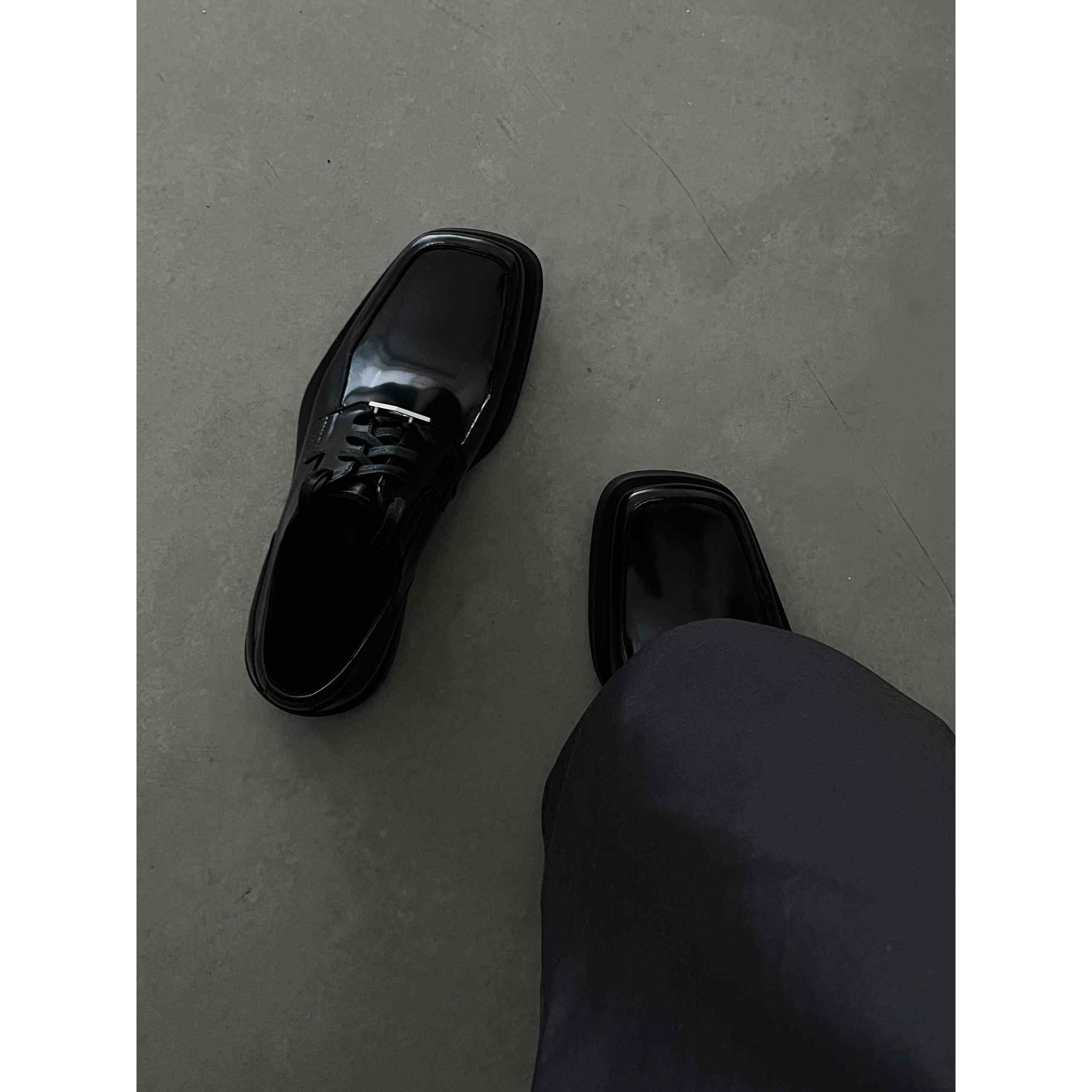 cleanfit德比鞋黑色方头皮鞋男款乐福鞋厚底增高英伦风通勤男鞋