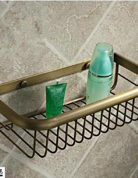 网篮方篮铜制卫长生间置加物架双层厚长QLN-8788方形角架实心浴室