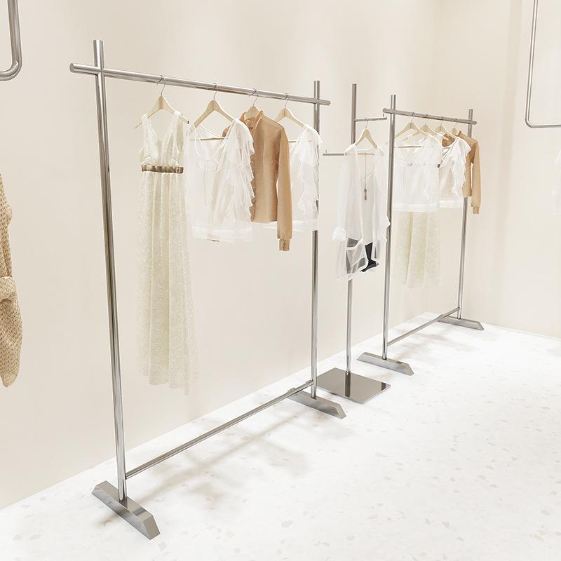 服装店不锈钢展示架落地式挂衣架男女童装店中岛货架陈列道具衣架