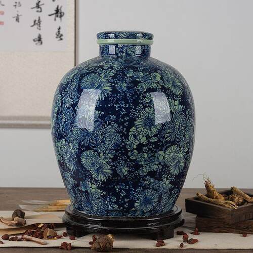 陶瓷酒坛子家用10斤20斤30斤50斤装泡酒瓶仿古酒缸带龙头跨境厂家
