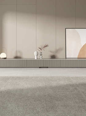 意式轻奢超长岩板落地电视柜客厅现代简约家用小户型地柜灰色柜子