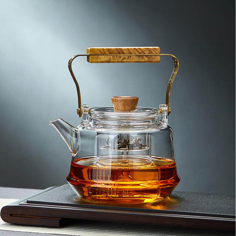 加厚耐高温玻璃蒸茶壶煮茶器电陶炉烧水蒸汽壶家用泡茶提梁壶茶具
