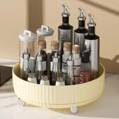 厨房可旋转置物架轻奢家用大容量桌面多功能调味品塑料收纳盒