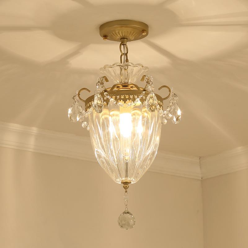 台美式吊灯阳过道灯走水廊灯玄关楼梯衣帽间灯门厅灯欧式小晶MW09