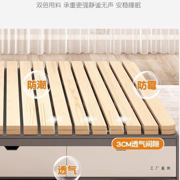 床架防潮排骨架实木榻榻米透气床板床垫支撑架增高床架1.5米1.8米