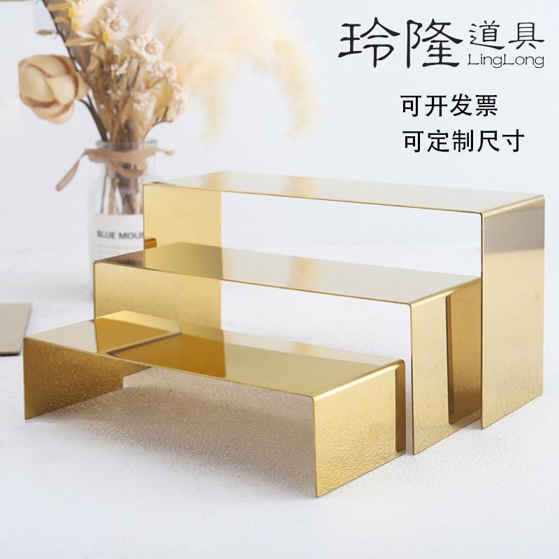 玲隆U鞋凳三件套金包色列鞋子展示架中岛流水台金属包包佐致(收