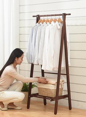 家创意衣帽架落地实木挂衣架卧逸室式架落欧RF-1027地卧衣室木质