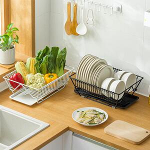 纳川创意厨房用品餐具沥水架多用厨房收纳带托盘碗碟置物架