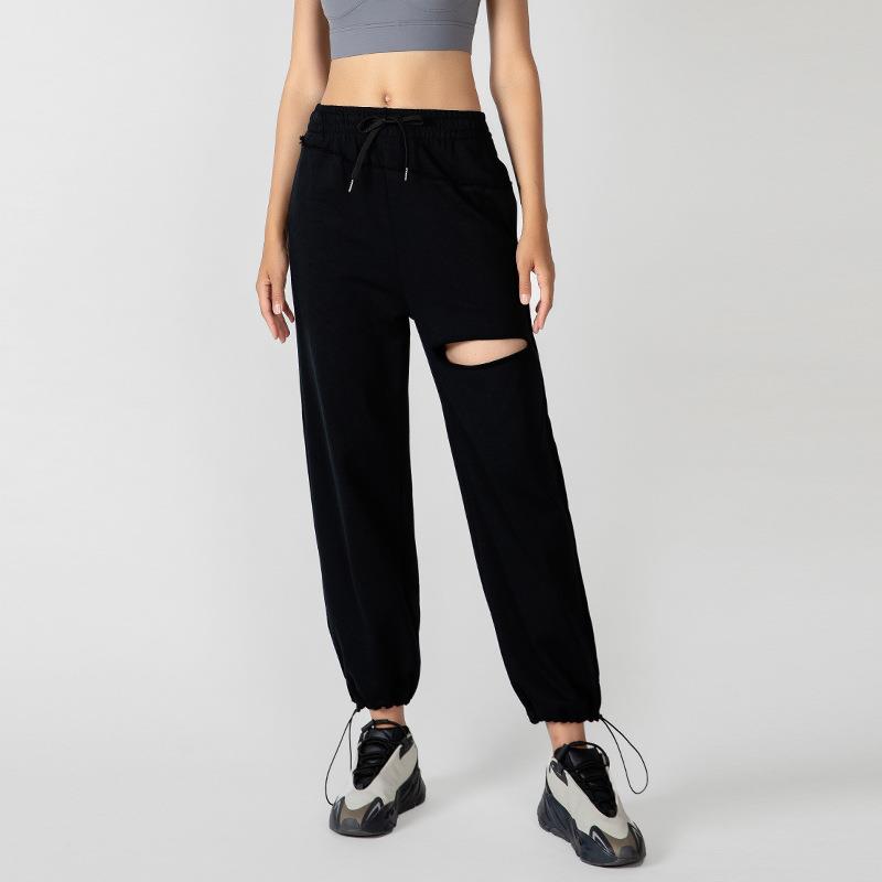pants harem casual slim waist high sweatpants cuff loose
