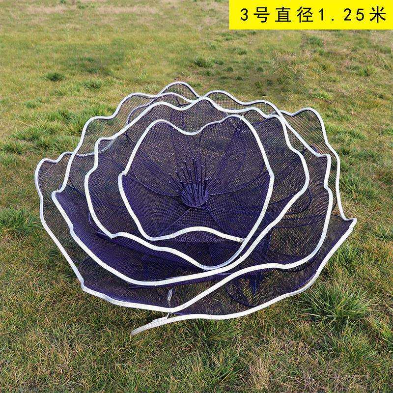 不锈钢镂空花朵雕塑网格植物莲花摆件户外园林景观草坪装饰制作