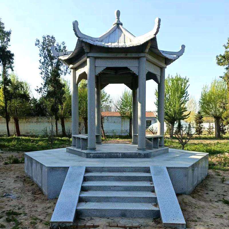 现货户外庭院天然大理石凉亭小区公园别墅乘凉石亭子中式遮阳凉亭