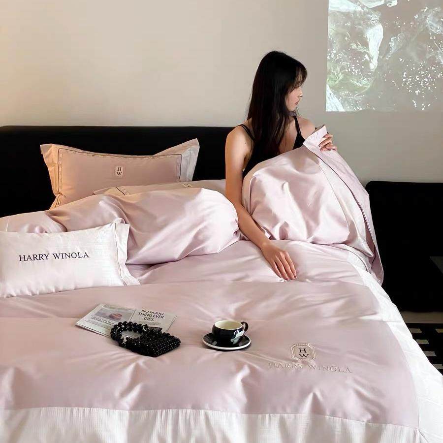 高1轻00s贡缎长绒棉纯棉LQL四件套纺春家秋奢柔软奢刺绣床上被套