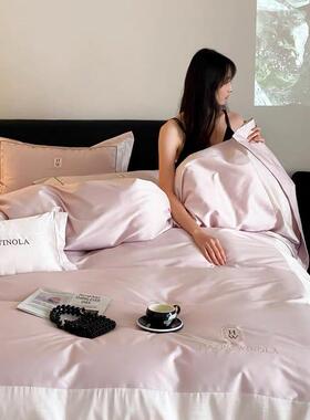 高1轻00s贡缎长绒棉纯棉LQL四件套纺春家秋奢柔软奢刺绣床上被套