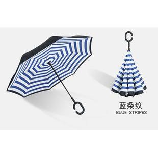 高档特包双层免持式 可站立男女反邮制向汽车长柄直价杆雨伞定logo