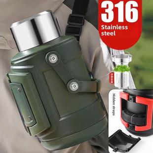 新款矮胖316不锈钢大容量保温壶3升户外车载便携水壶焖泡壶保温杯