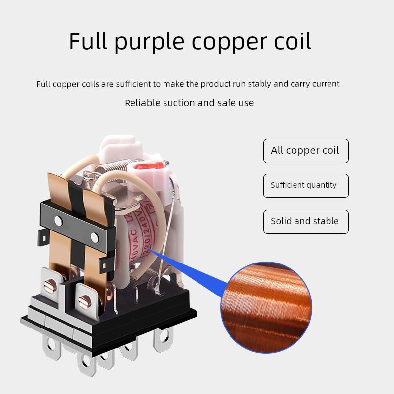 升级小型电磁中间继电器12V24V220V48V Dc Hh52P Ac 8针14针My2Nj