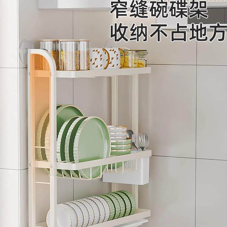 免打孔壁挂式厨房碗碟收纳架台面转角靠墙落地式放碗盘沥水盘碗架