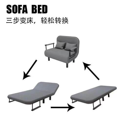 多功能用布艺沙发可两折叠沙发床办公QAF户室午休沙型发椅小简约