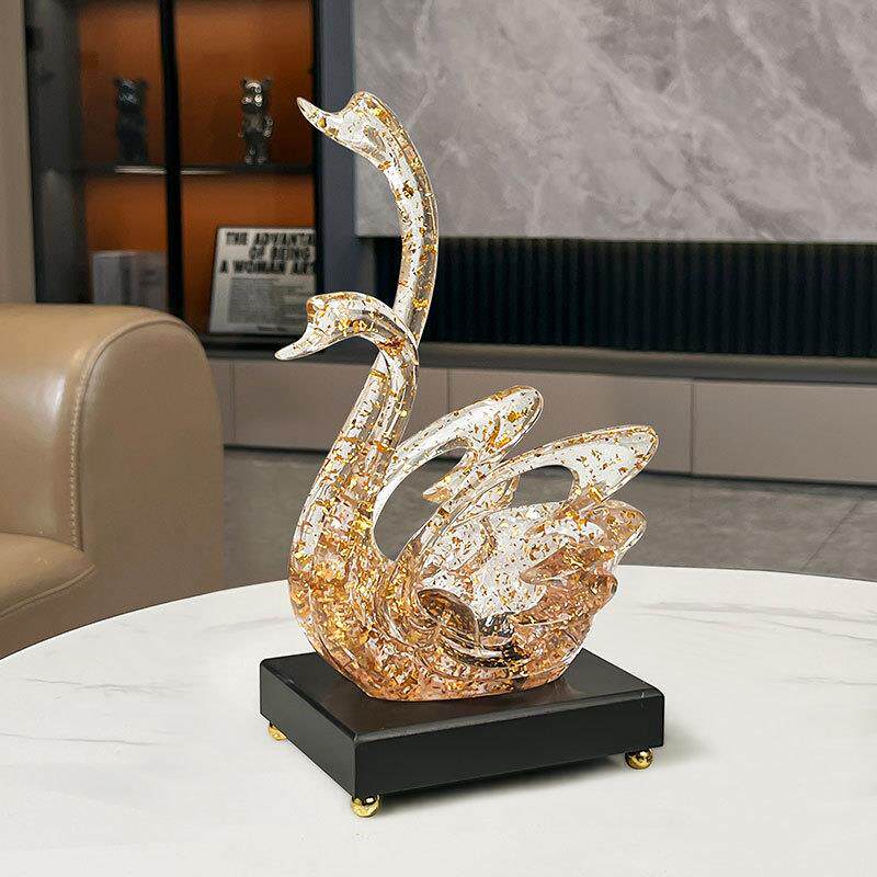 情侣天鹅摆件葡萄红酒架客厅餐桌玄关酒柜装饰轻奢摆设工艺品