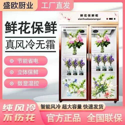 鲜花冷藏保鲜柜风冷无霜立式展示柜花束冷柜商用冰柜冰箱花店