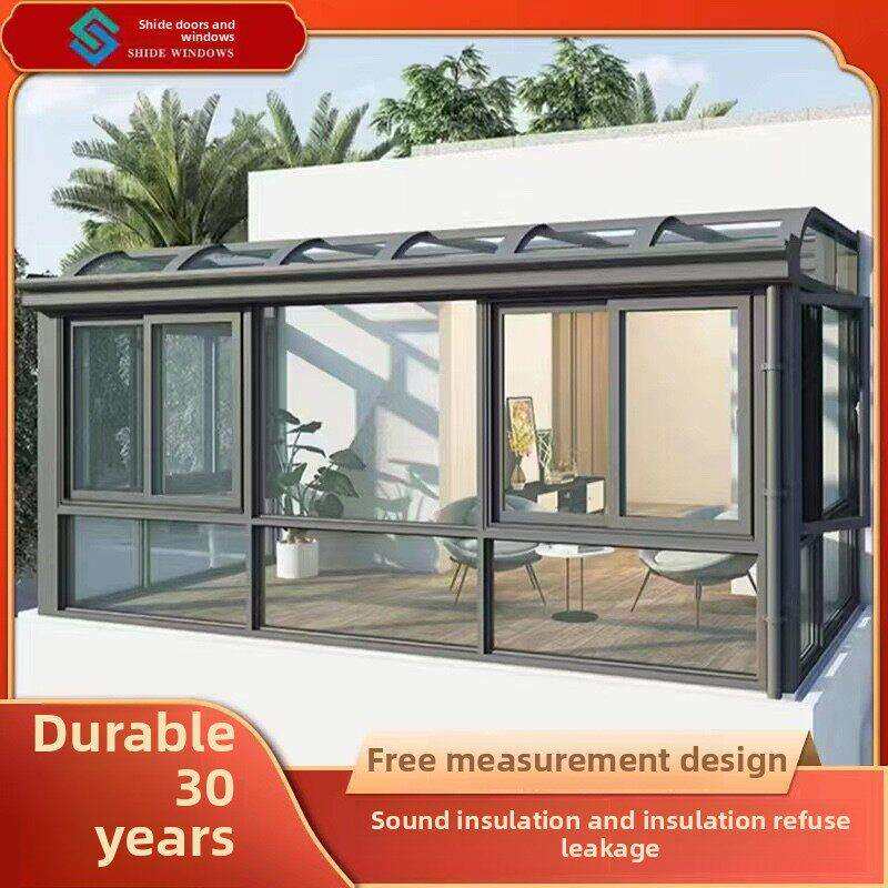 北京房子欧式阳光房定制系统断桥铝门窗铝合金密封阳台钢化玻璃房