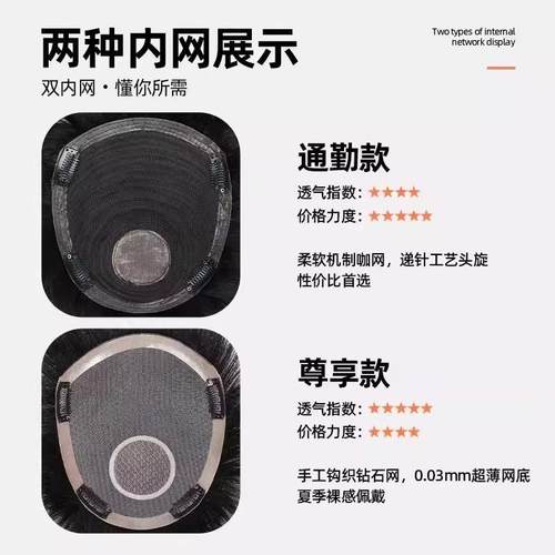 男士假发男生假发微分碎盖日常假发短发帅气自然真发头顶假发男款