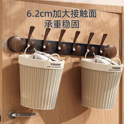 德国品质吸盘门后挂钩挂衣架中古免打孔墙上壁挂玄关衣柜衣服挂架