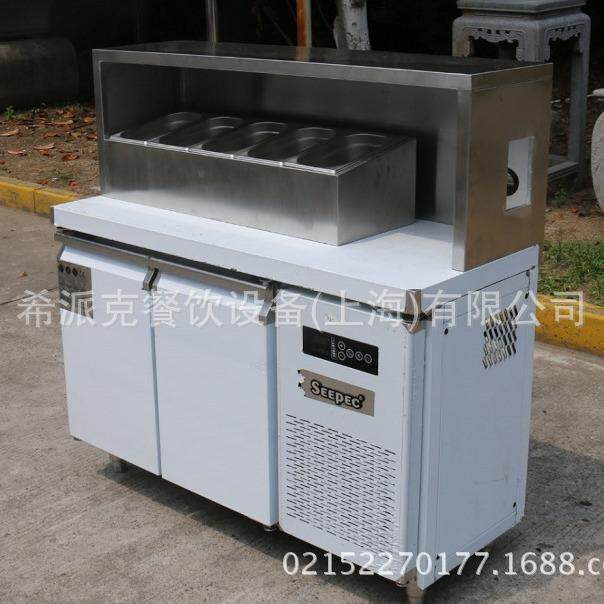 全国联保 奶茶设备开孔冰箱 饮品店沙拉台冰箱雪克台 冷藏展示柜