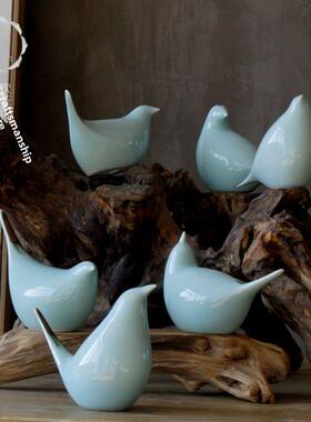 喜鹊 家居饰品现代简约创意酒柜电视柜客厅板房软装 陶瓷摆件