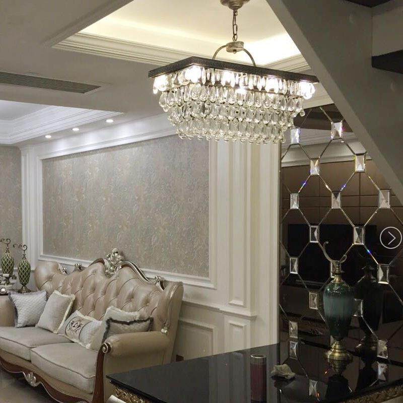 厂家美式RH客厅圆形铁艺复古水晶灯北欧水滴个性创意餐厅别墅跨境