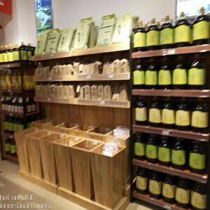 超市粮油货架绿色农产品展示货架袋装散装大米可调货架工厂供应