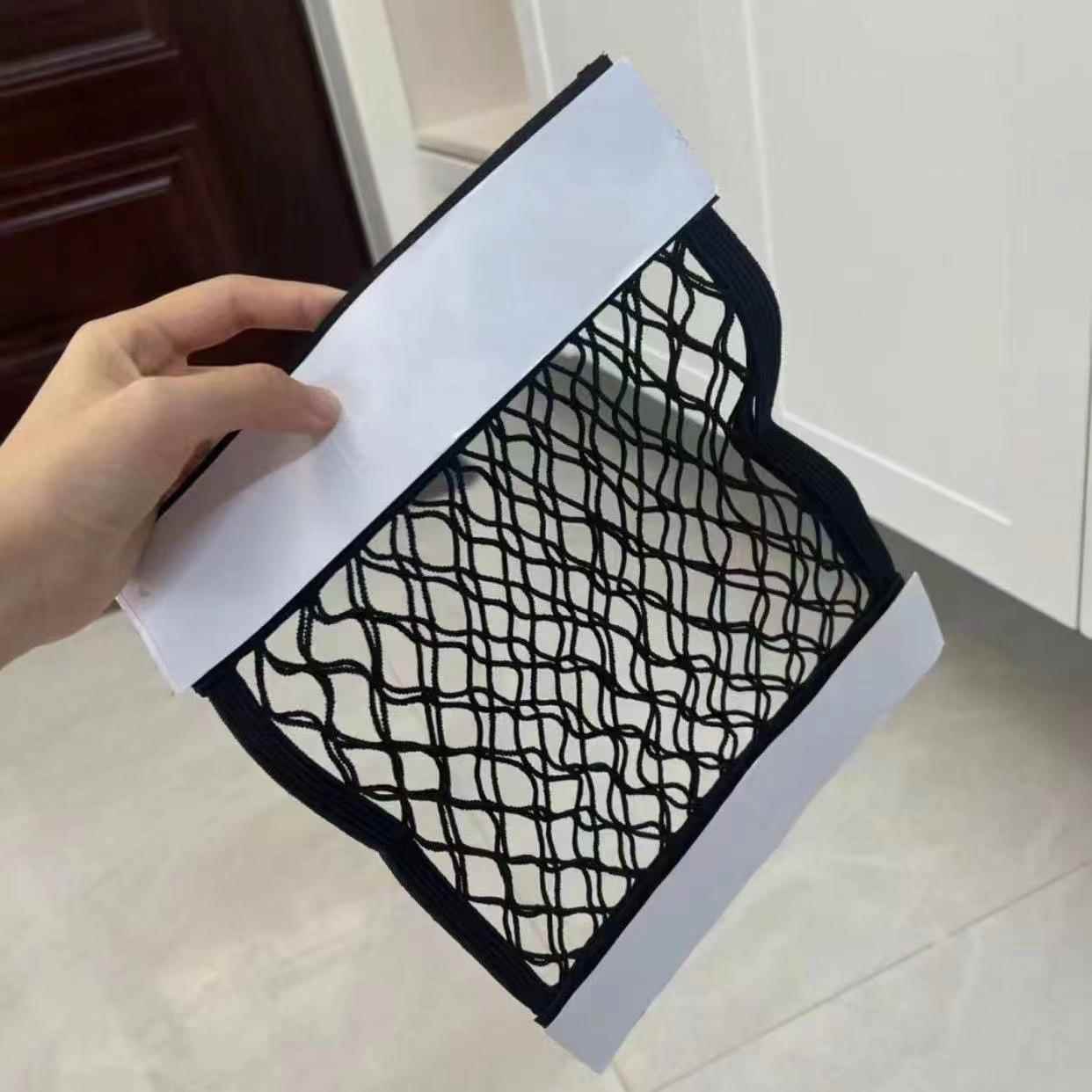 嘻嘻车饰品置物网兜魔术贴网兜收纳整理袋子车载袋子支架用品