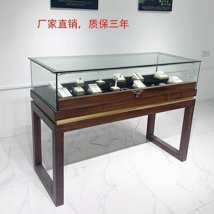 珠宝展示柜实木博物馆中式古展柜玉器翡翠柜台展厅复古饰品首饰