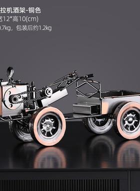 新款复古怀旧铁艺车红酒架家摆件欧式意创居电视柜酒桌柜面装饰品
