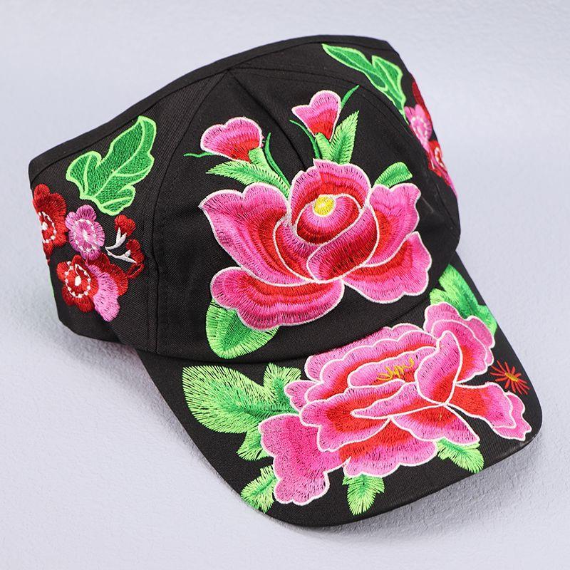 2024云南复古绣花帽子云南民族风刺绣花女士春防晒遮阳鸭舌棒球帽