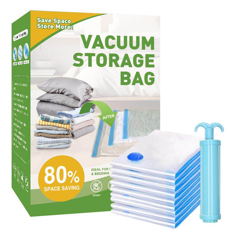 跨境现货家用衣服收纳袋加厚透明抽气压缩袋棉被子专用真空收纳袋