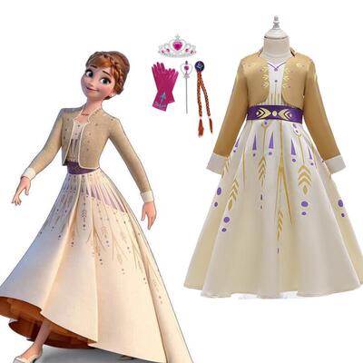 冰雪奇缘frozen2安娜公主裙子连衣裙cosplay服装长袖秋冬童装爱莎