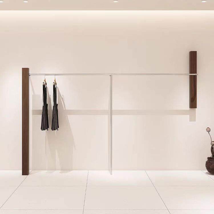 服装店展架架胡桃木上墙挂衣架商示场列专用DK-21024衣服陈服装不