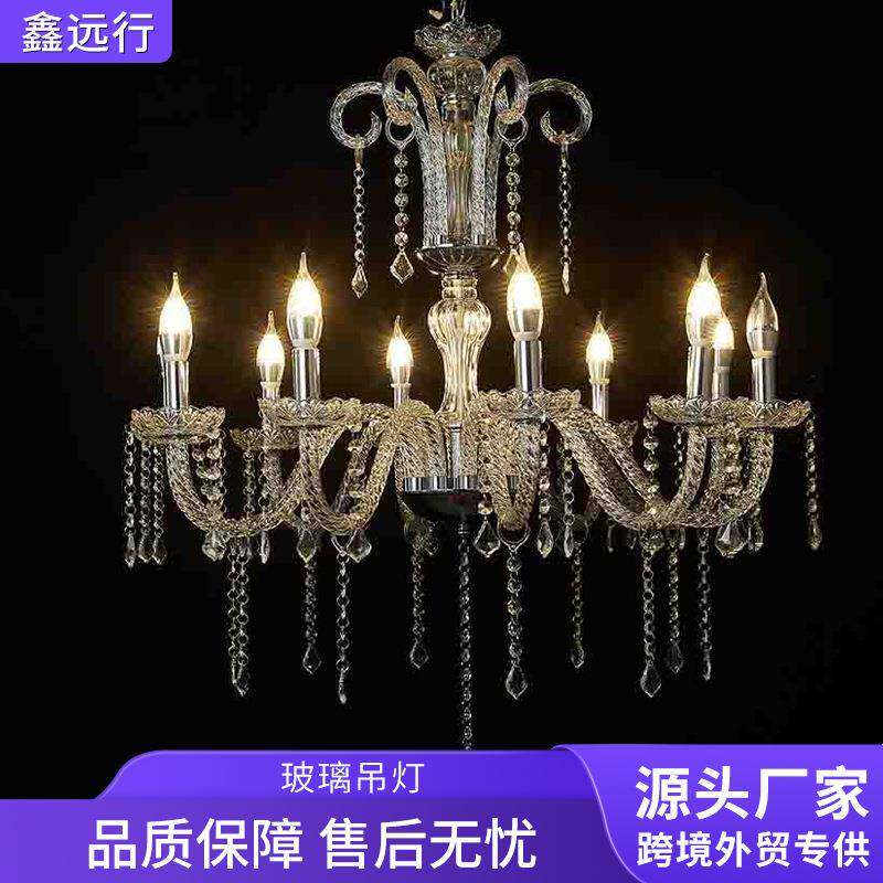 厂家直供道具玻璃吊顶灯婚庆礼堂透明玻璃水晶舞台场地布置装饰灯