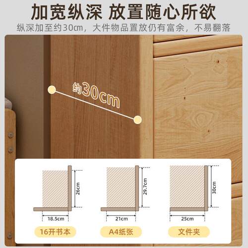 实木靠墙置物架客厅家用落地带门转角书架现代简约多层收纳小柜子
