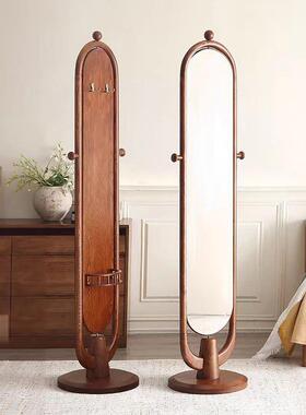 GY-035#白蜡木实木身镜家门口可旋转穿约衣镜简落全地卧室试衣用