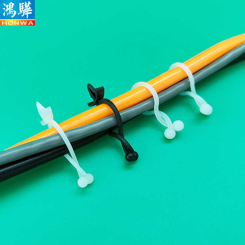 各种规格电源线白色尼龙欧姆线扣 全新料生产电线隔离扣式扭线环