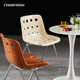 中古奶酪洞洞椅子ins创意网红化妆椅咖啡店简约餐椅餐桌凳子靠背