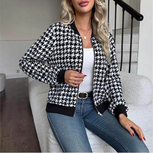 Autumn zipper jacket slimming top jacket for women
