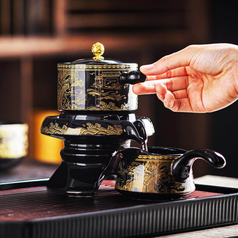 半全自动懒人茶具时来运转石磨盘泡茶神器功夫茶壶杯茶道套装家用