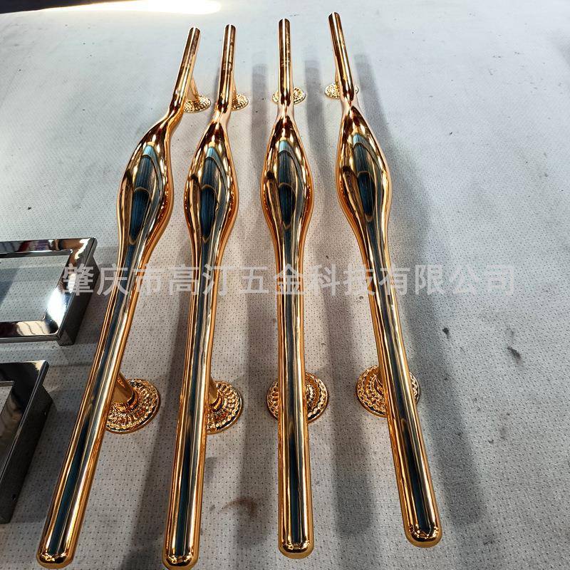 不锈钢门拉手土豪金玻璃门把手新中式复古别墅区定制入户大门把手