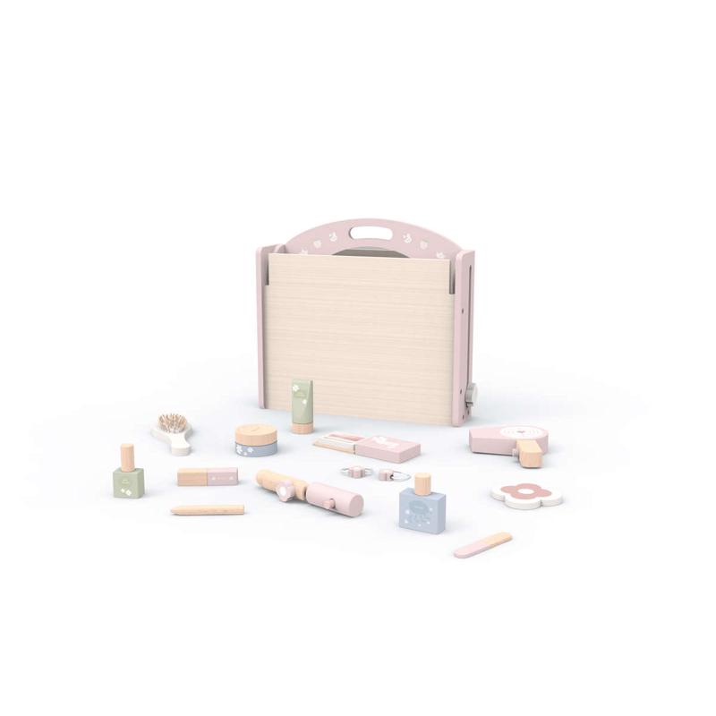 儿童木制仿真过家家桌面梳妆台套装木质女孩化妆品组合彩妆玩具