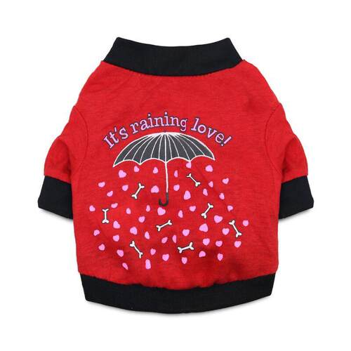 宠物用品狗狗猫咪服饰印雨伞棉汗布插肩体桖小型幼犬泰迪秋款